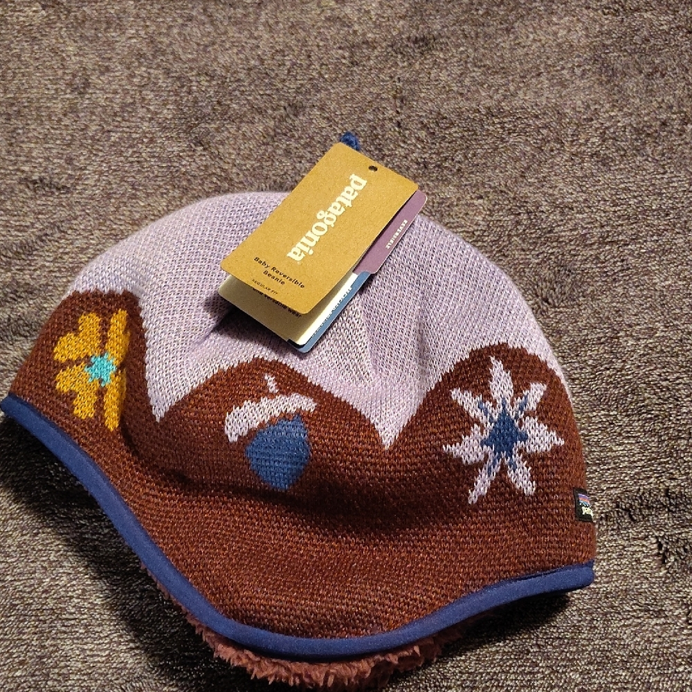 Patagonia Kids' Brown and Lavender Beanie